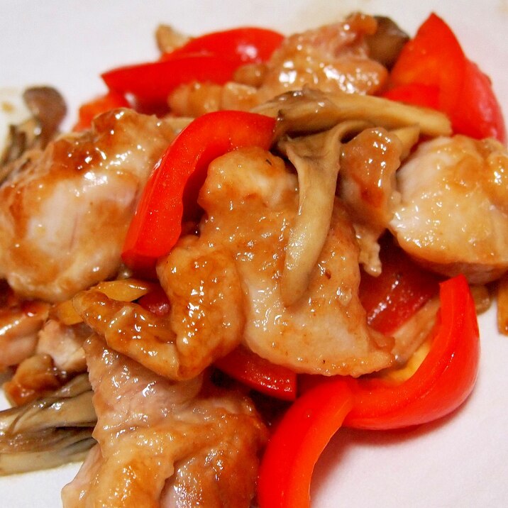 鶏肉とパプリカの中華炒め